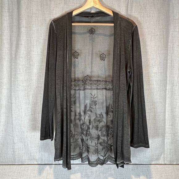 Loggia de Jessitori Velvet Lace Cardigan L Mesh Back Fairy Whimsigoth Ethereal - Picture 1 of 8
